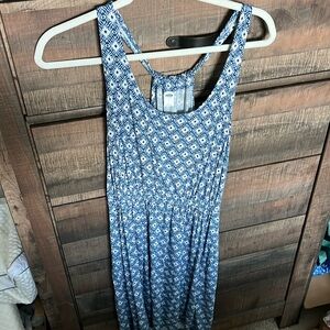 Blue Patterned Summer Dress, Size M